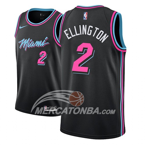 Maglia NBA Miami Heat Wayne Ellington Ciudad 2018-19 Nero